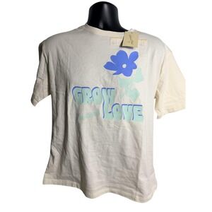 Universal Thread Shirt Womens Small White Grow Love Graphic Tee Floral NWT